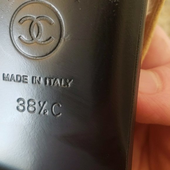 RARE Chanel CRYSTAL Leather & Suede Bow Flats size 38.5C 🎀💖😍🖤 - Picture 11 of 17